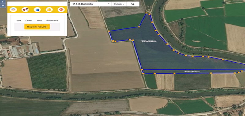 Parsel ve tarla sınırları ile altyapı bileşenlerinin sayısal çizimi.
